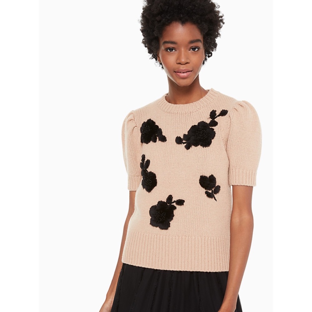Kate Spade Floral Appliqué Sweater - Picture 2 of 7